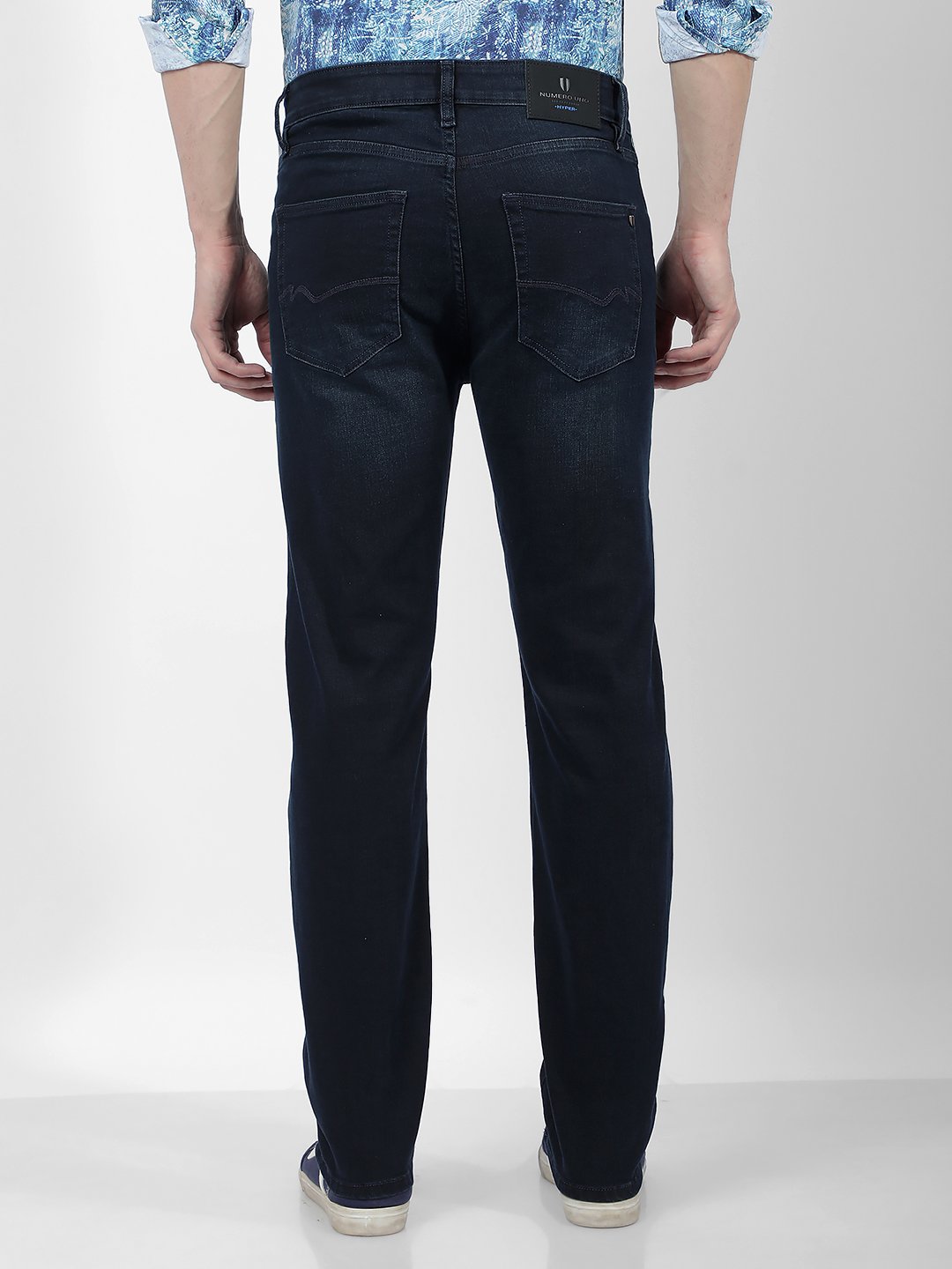 Numero Uno Men Faded Dark Blue Jeans